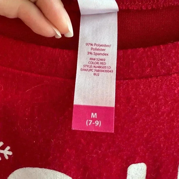 Ho Ho Nope Cat Ugly Christmas Sweater, Red Holiday Sweater, Glitter, Size Med - Picture 8 of 16